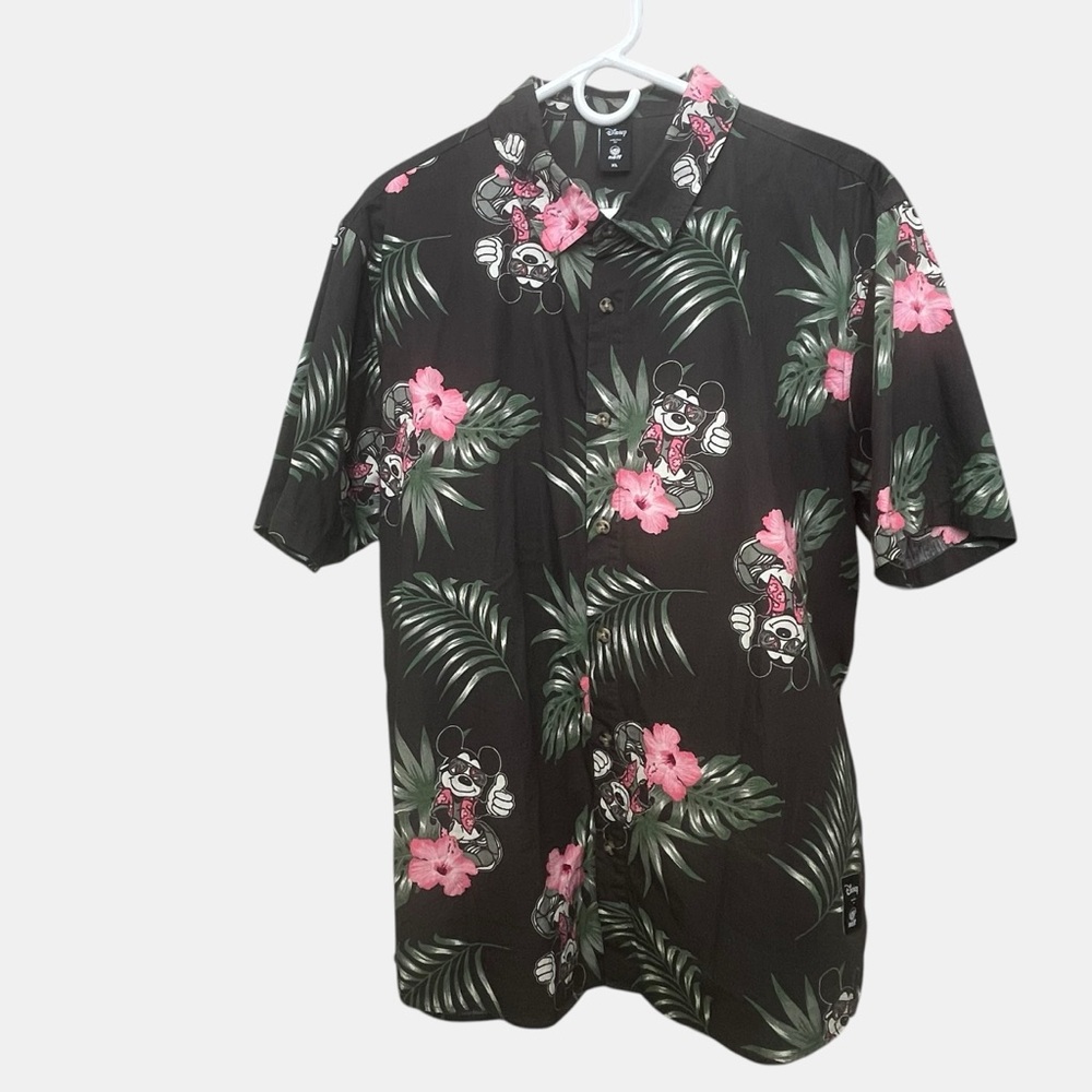 Disney x Neff Camp Shirt Mens Extra Large Mickey Mouse Hawaiian Aloha Button Up